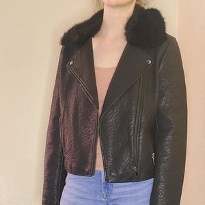 L Forever 21 vegan leather motorcycle coat jacket